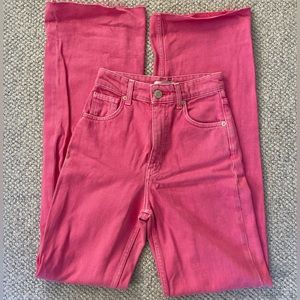Zara Wide Leg Pink Jeans